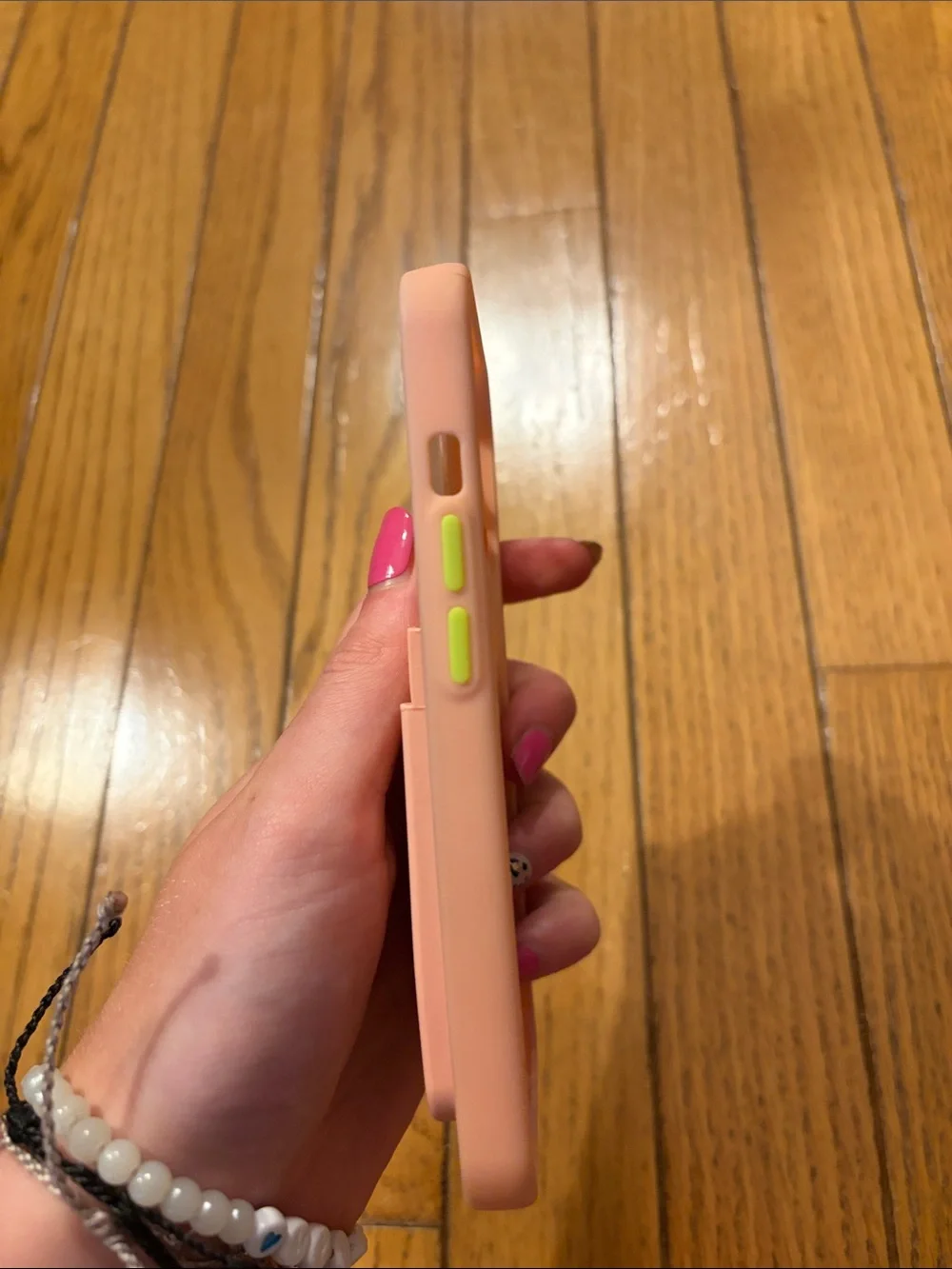 iPhone 13 Pink Silicone Phone Case with Card Holder